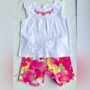 2T Janie and Jack Floral Embroidered Set